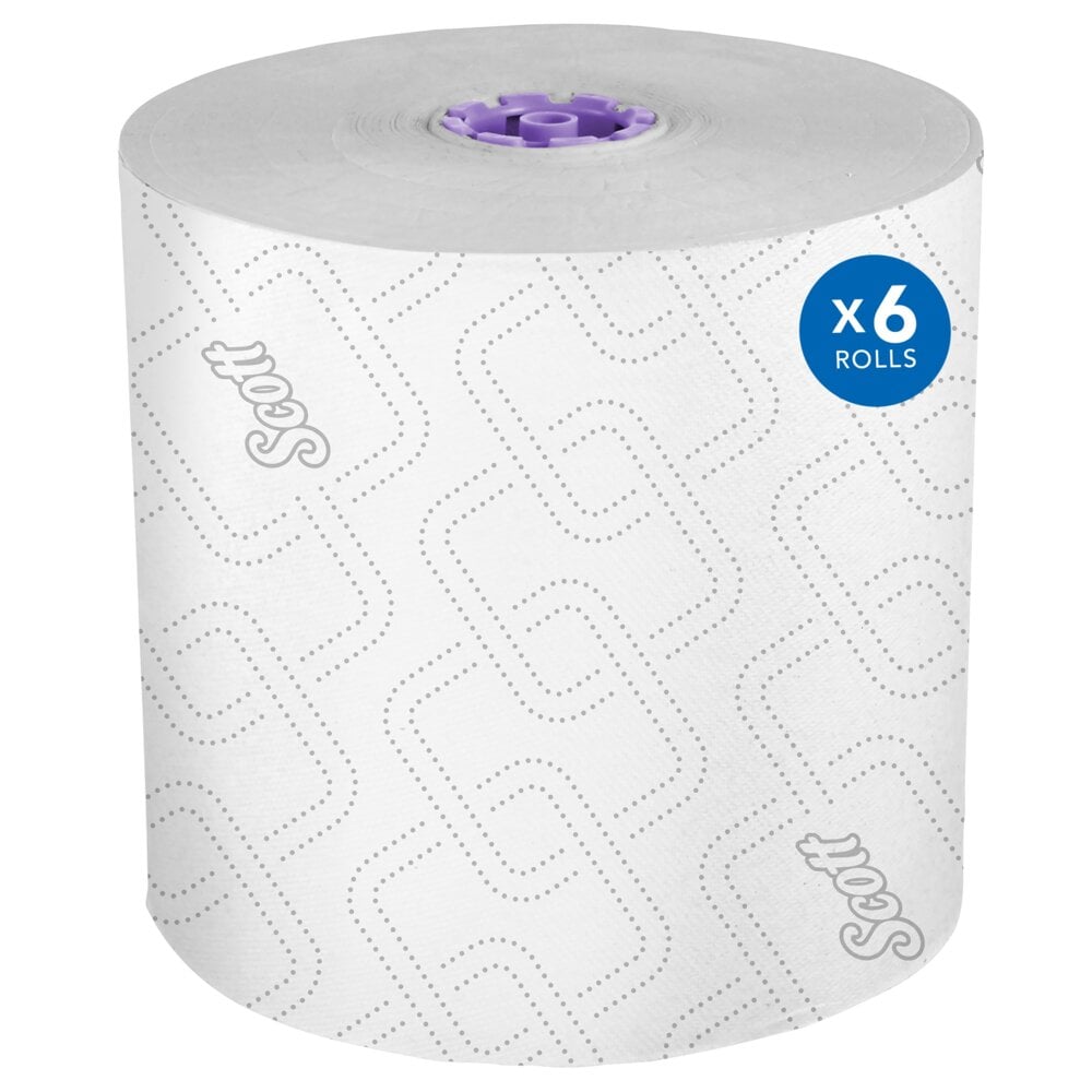 SCOTT ESSENTIAL HIGH CAP HARD ROLL TOWELS, WHITE CORE, 950' ROLL,5700'/CS 6RL/CS.