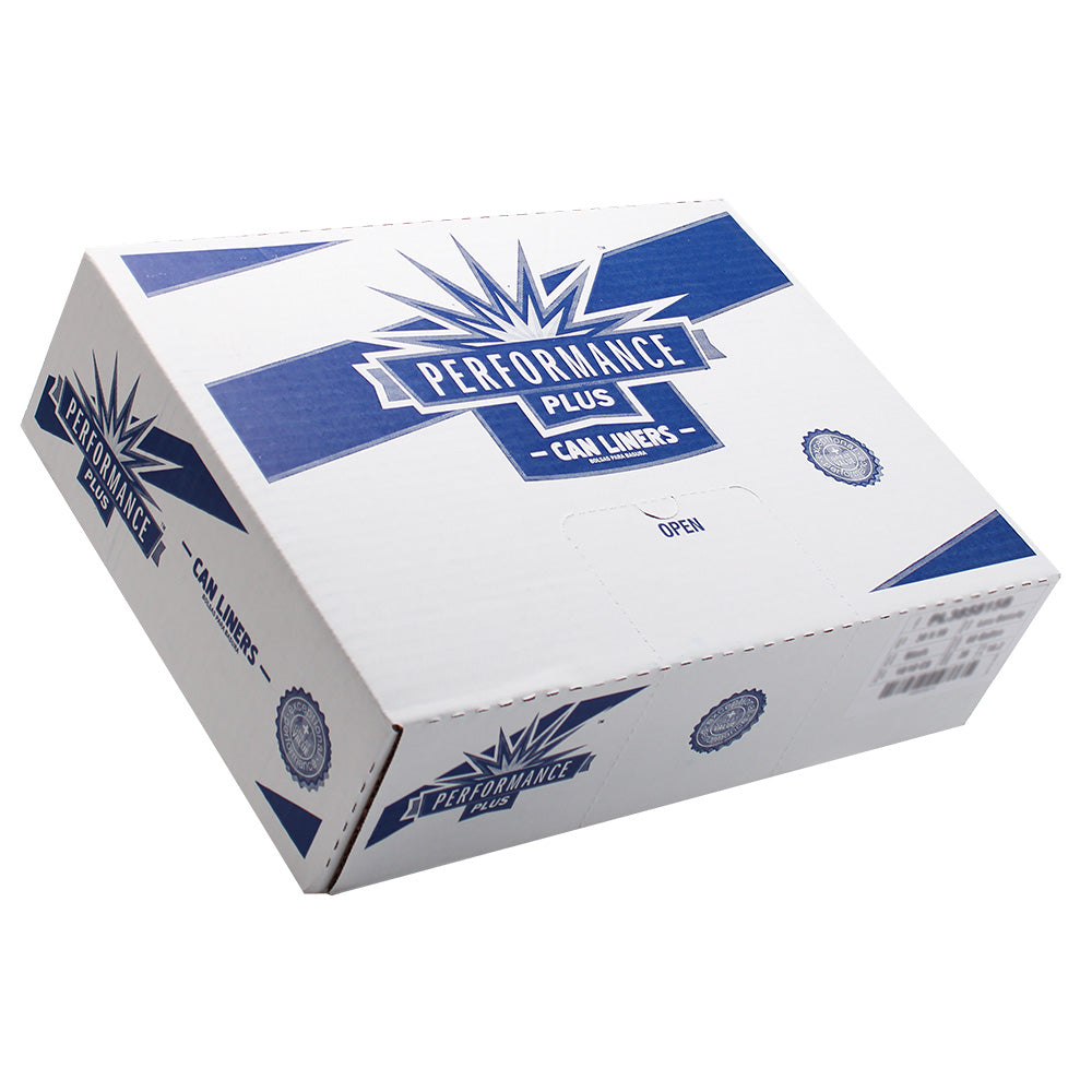 Performance Plus 38x58 1.5EQ mil Black 60 gallon Low Density Liner interleaved rolls 10 / 10 cs