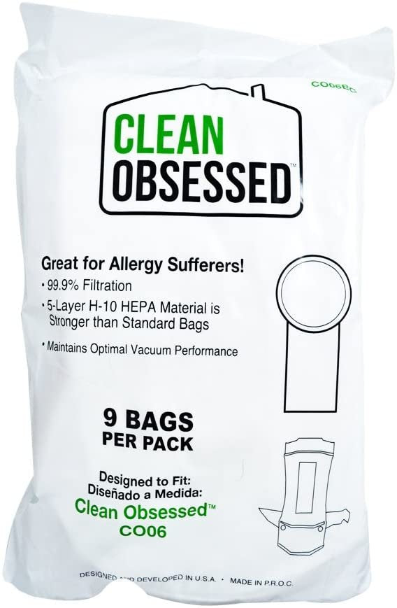 Clean Obsessed 6 Quart Cloth Vacuum Bags - 9 Pack