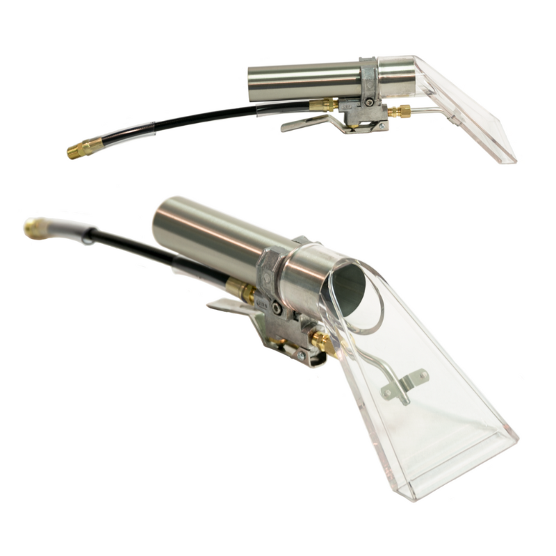 PMF U1560P - 3-1/2" See-Thru Plastic Head Detailer External Spray Upholstery Tool, 120psi Aluminum Valve, Low Pressure 6" Whip