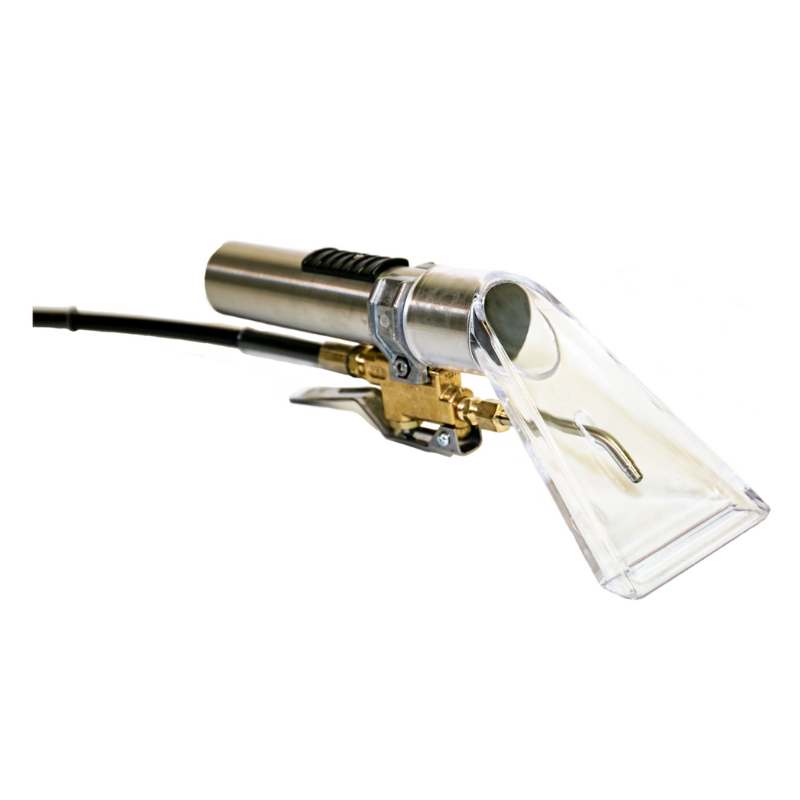 PMF U1560PSA - 3-1/2" See-Thru Plastic Head Detailer Internal Spray Upholstery Tool, 400psi Aluminum Valve, 6″ whip