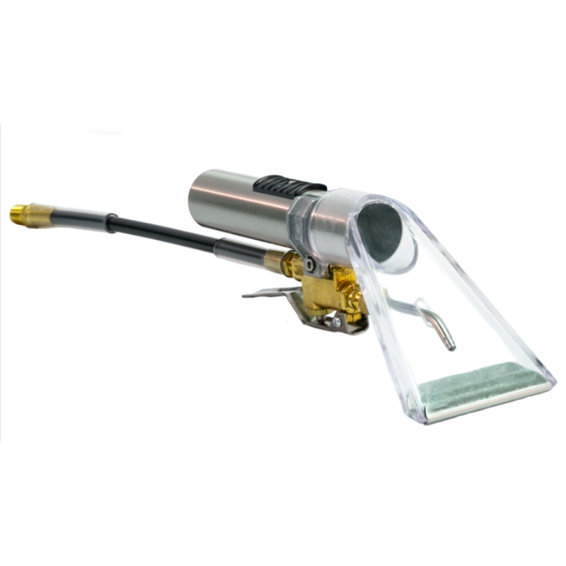 PMF U1560PSB-AC33 - 3-1/2" See-Thru Plastic Head Detailer Internal Spray Upholstery Tool, 500psi Brass Valve, 1ft Whip