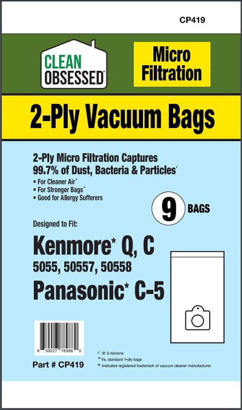KENMORE TYPE C 5055, 50558 MICRO PAPER BAGS, 9/PK