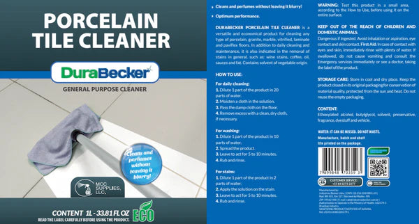 DuraBecker - Porcelain Tile Cleaner - Commercial-Grade & Eco-friendly