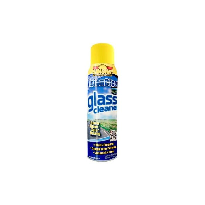 Simoniz - VisionClear Glass Cleaner Non Ammoniated 19 Oz Can, White, Liquid, Aerosol *HAZMAT/UNABLE TO SHIP UPS*