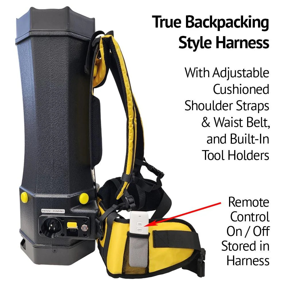 Clean Obsessed Commercial 6 Quart Backpack Vacuum CO624 With Tool Kit, 50′ Cord.