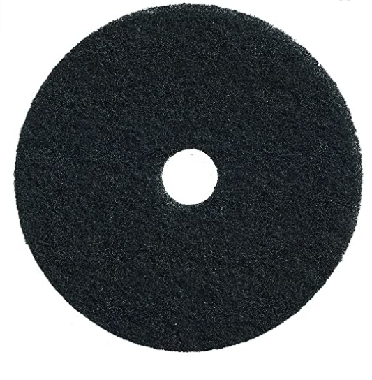 20" Black Super Strip - Round Floor Pad - 5/CS