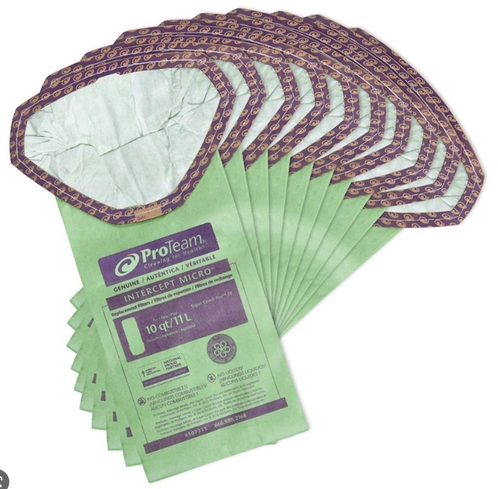 Proteam 10QT Supercoach Pro Microfilter Bags, 10/Pk