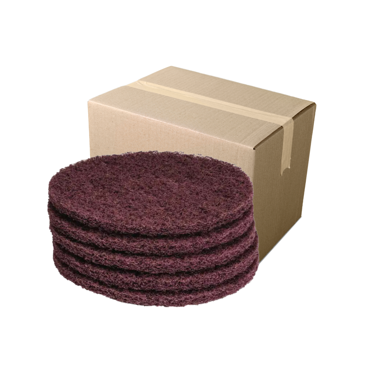 20" Norton Bear Scrubber Pad, Maroon - Round Floor Pad