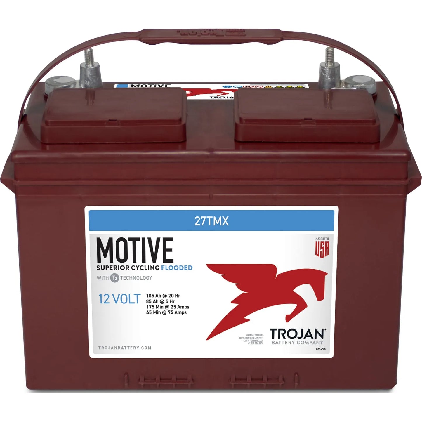 Trojan 27TMX 12V 105Ah Flooded Lead Acid Battery(Pick Up Only)