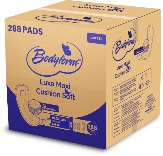 Regular Maxi Feminine Pads (Individually Wrapped) w/ Adhesive Strip - 288 Pads/Case