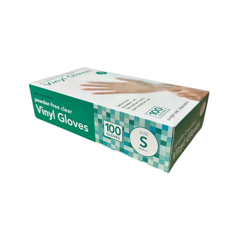 Basic Equipment - Small Vinyl Disposable Gloves, Clear, 100ct.