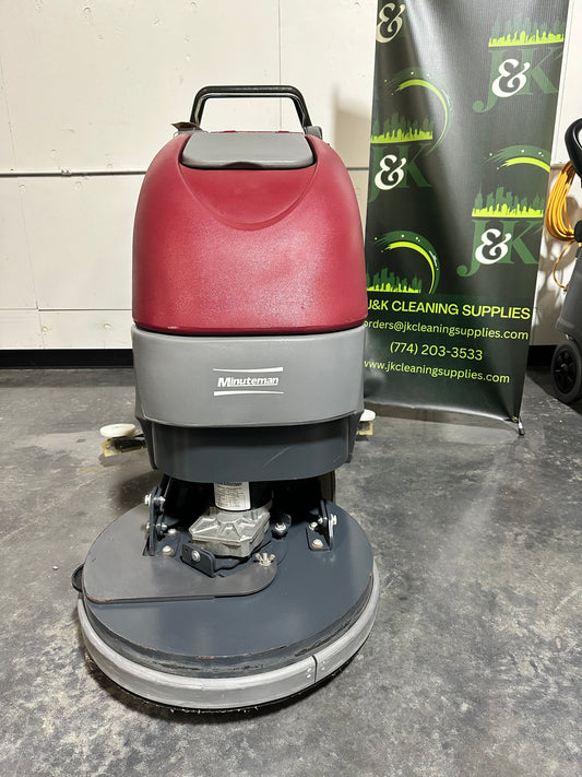 **Refurbished** Minuteman E20BDQPG Walk Behind Disc Brush Drive Floor Scrubber Cordless, 20 Inch, 12 Gallon