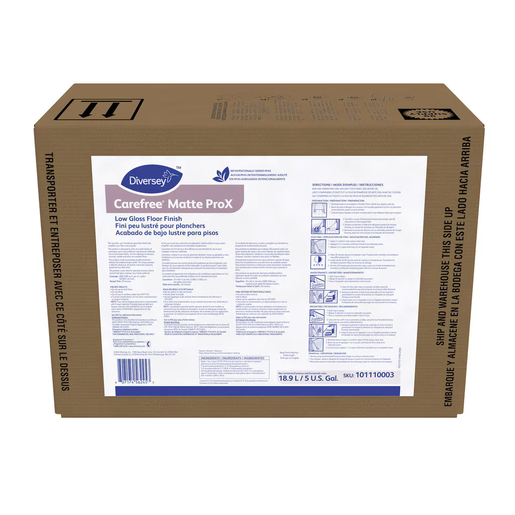Diversey Carefree Matte ProX 5Gal. Low Gloss Floor Finish