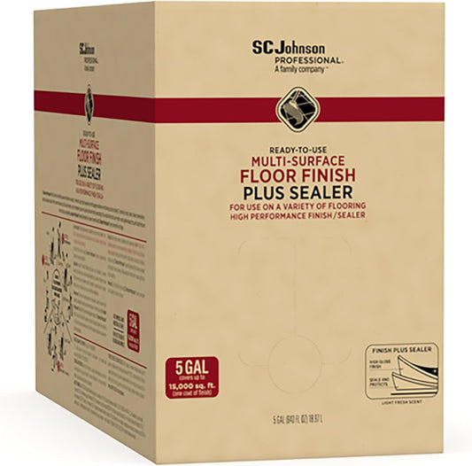 SC Johnson Professional Ready-To-Use Multi-Surface Floor Finish Plus Sealer 5 Gallon, Pack of 1