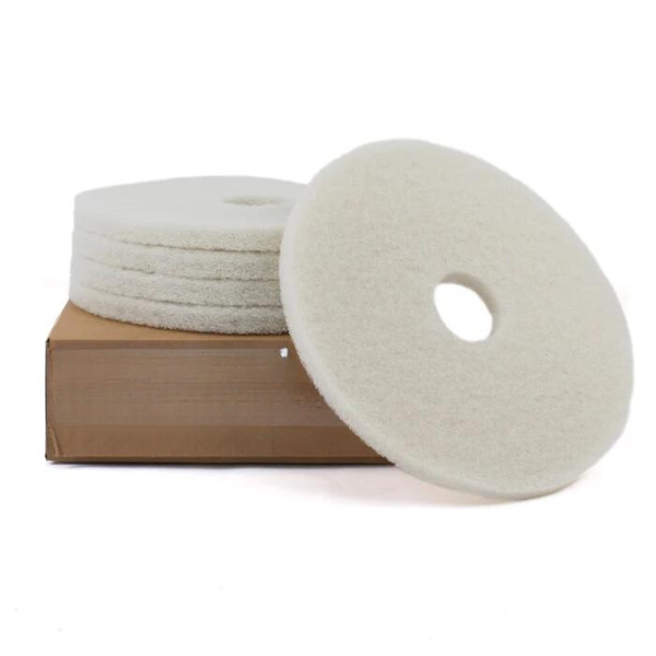 27" White Super Gloss Polish Pad - Round Floor Pad